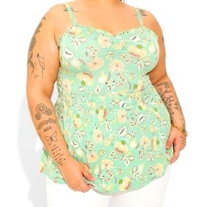 Torrid Super Soft Sweetheart Ruched Babydoll Top. Size 3. Mint Green